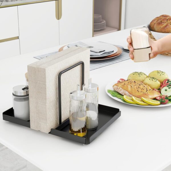 Napkin Holder for Table, Metal Napkin Holder with Salt and P...
