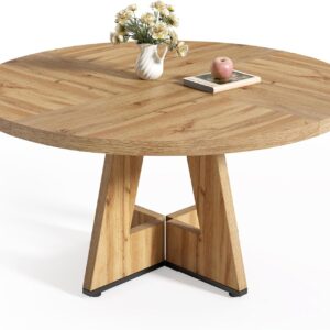 LITTLE TREE Round Dining Table for 4-6 People, 47 Inches wit...