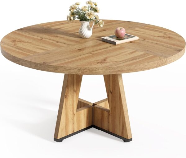 LITTLE TREE Round Dining Table for 4-6 People, 47 Inches wit...