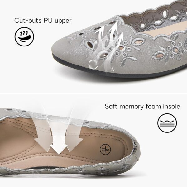 Shupua Women's Comfortable Dress Shoes Ballet Flats Slip On ...