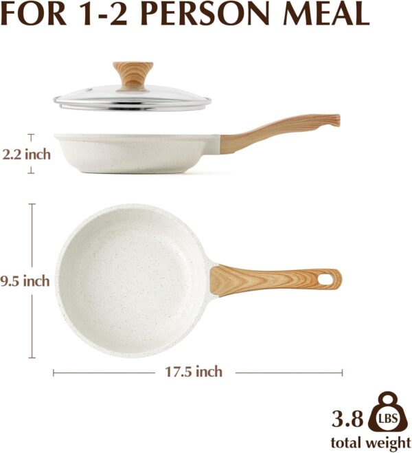 SENSARTE Nonstick Ceramic Frying Pan Skillet with Lid, 9.5 I...