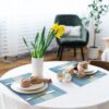 HeloHo Placemats Set of 4,Vinyl Table Place Mats Stain Resis...