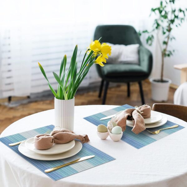 HeloHo Placemats Set of 4,Vinyl Table Place Mats Stain Resis...