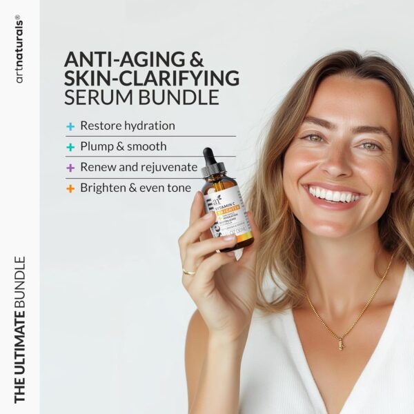 Vitamin C Serum Skin Care 4-Piece Set: Includes Retinol, Hya...