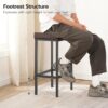 HOOBRO Bar Chairs, Set of 2 Counter Height Saddle Stools wit...