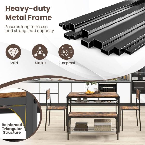 Giantex Dining Table Set for 4, Kitchen Table with Chairs & ...