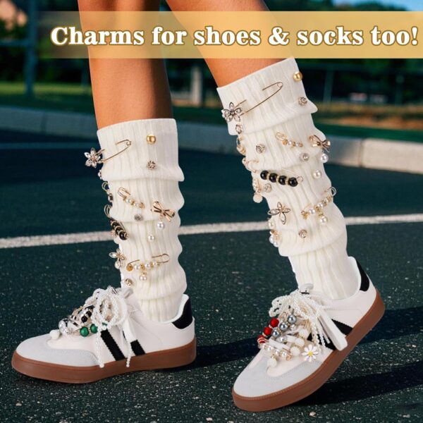 AIERSA Hat Pins Charms for Women, 36pcs Pearl Shoe Lace Char...