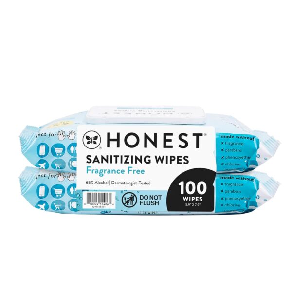 The Honest Company Fragrance Free Sanitizing Alcohol Wipes |...