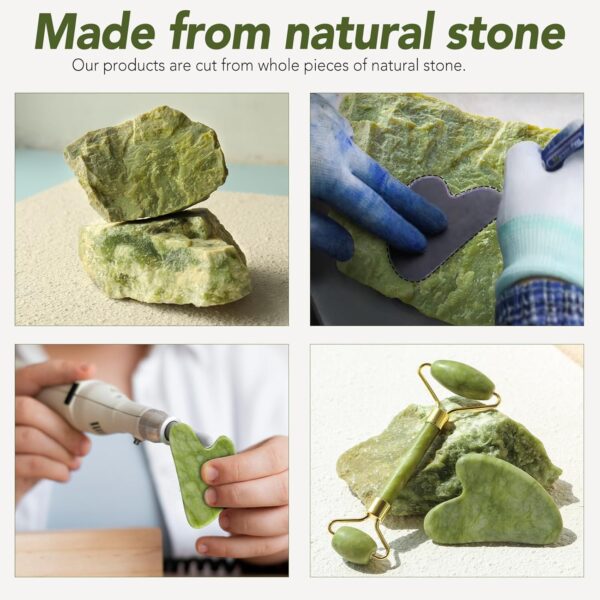 huefull Genuine Jade Roller & Gua Sha Set for Face, Cooling ...