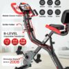pooboo Folding Exercise Bike, Foldable Fitness Stationary Bi...
