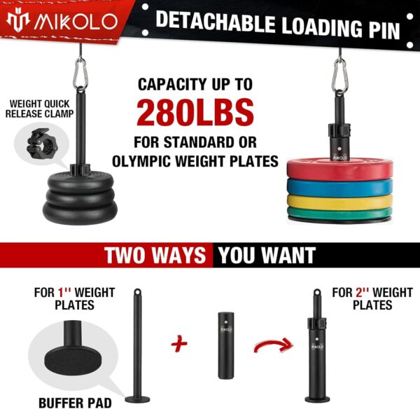 Mikolo Fitness LAT and Lift Pulley System, Dual Cable Machin...