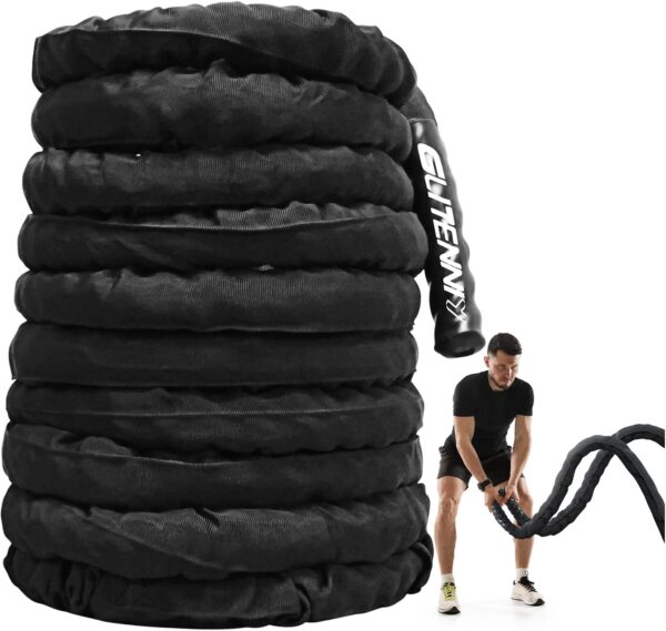 Battle Ropes Black Workout Rope 1 inch Battle Ropes for Home...