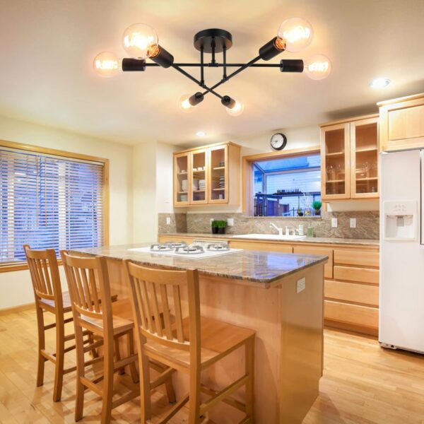 Modern Sputnik Chandelier 6-Light Industrial Ceiling Lights ...