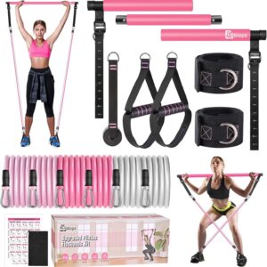 Pilates Bar Kit with Resistance Bands,Pilates Bar with Stack...