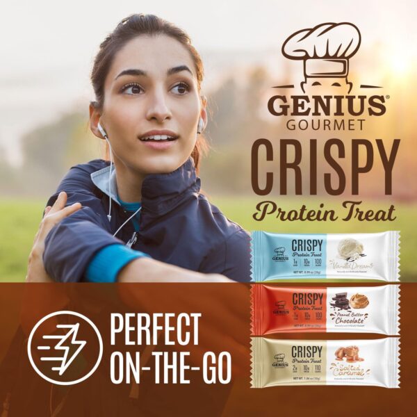 Genius Gourmet Crispy Protein Treat, Salted Caramel, Keto Sn...