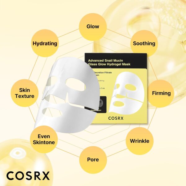 COSRX Advanced Snail Mucin Glass Glow Hydrogel Face Masks Sk...