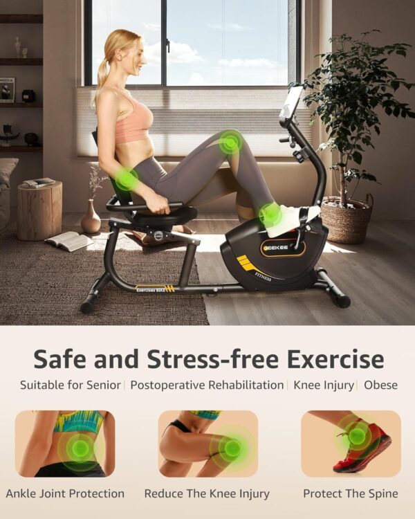 JEEKEE Recumbent Exercise Bike for Seniors,Stationary Bikes ...