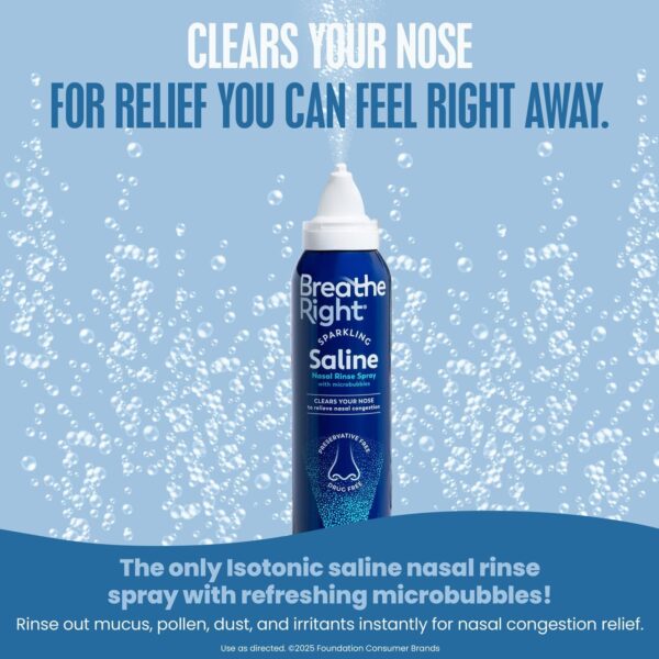 Breathe Right Sparkling Saline Nasal Rinse Spray – Effervesc...