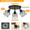 3-Light Kitchen Flush Mount Ceiling Light, Adjustable Multi-...