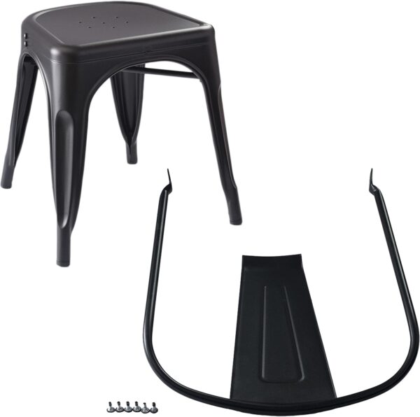 Amazon Basics Metal Dining Chairs, Matte Black, 1 Count (Pac...