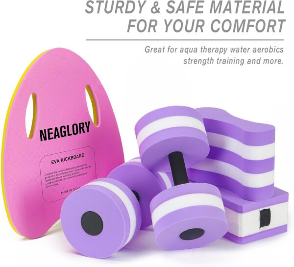 NEAGLORY 5 Pieces Water Aerobics Set, Aquatic Exercise Set P...