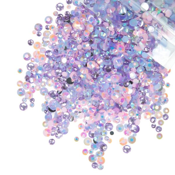 2Bags DIY Bundles Pack, 1 Half Round Pearls+1 Resin Rhinesto...