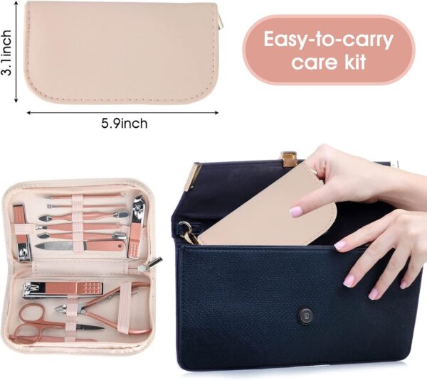 Nail Clippers and Beauty Tool Portable Set, Rose Gold Marten...