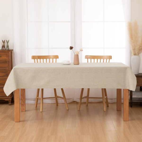 Hiasan 2 Pack Faux Linen Rectangle Tablecloth - Wrinkle and ...