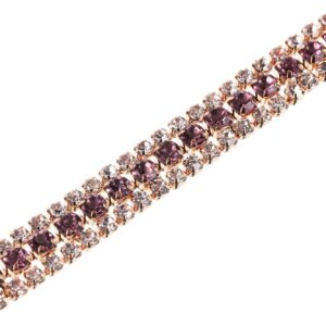 uxcell 1 Yard 3 Rows Rhinestone Chain, 8.5mm Bling Crystal C...