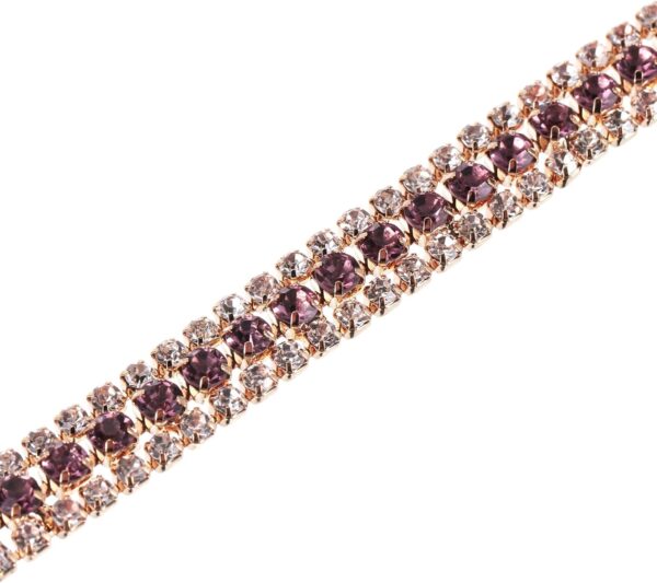 uxcell 1 Yard 3 Rows Rhinestone Chain, 8.5mm Bling Crystal C...