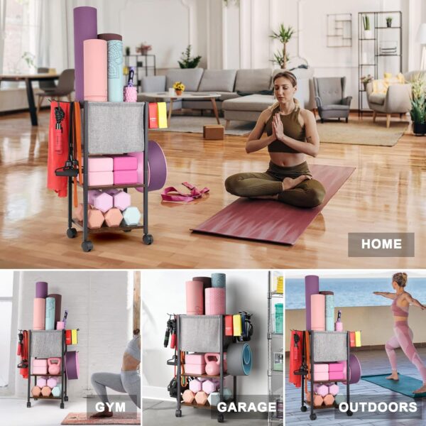 Yoga Mat Storage Rack Home Gym Equipment Workout Equipment O...