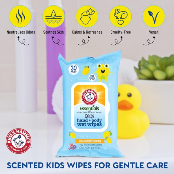 Sea Monster Mango Baby Wipes - 30 Count Travel Friendly Face...