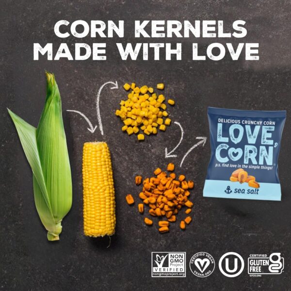 LOVE CORN Fab Four - Sea Salt, BBQ, Salt & Vinegar, Hot Spic...