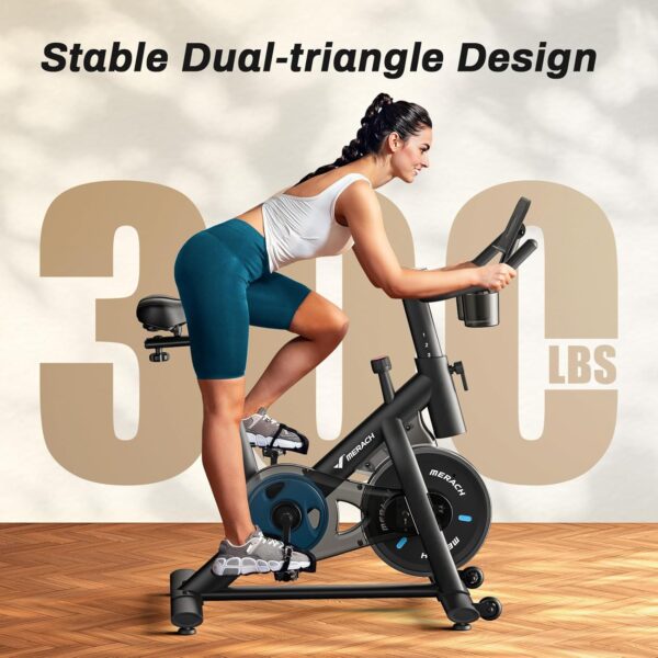 MERACH Exercise Bike, Brake Pad Stationary Bike with Exclusi...