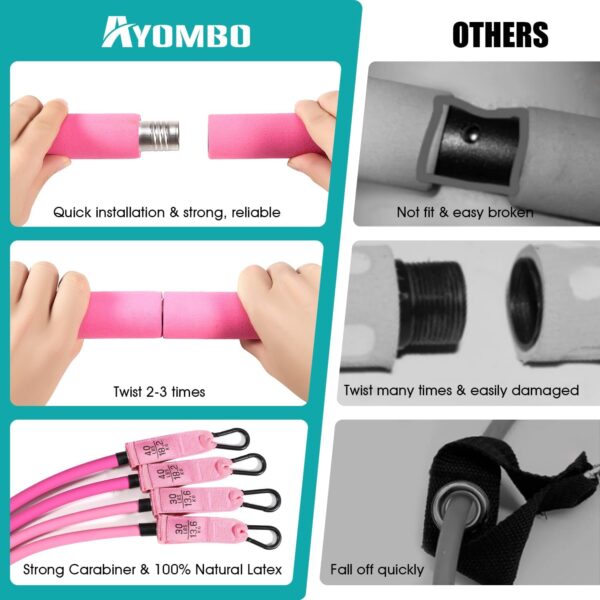 Pilates Bar Kit with Resistance Bands, Pilates Workout Equip...