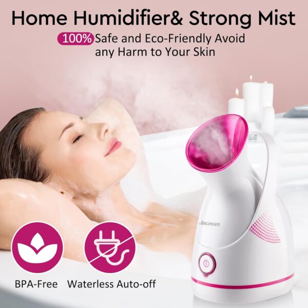 Amconsure Facial Steamer - Nano Ionic Face Steamer Warm Mist...