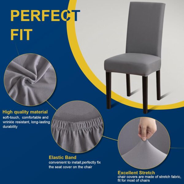 Chair Covers, Stretch Kitchen Dining Room Chair Covers Set o...