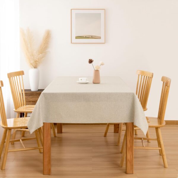 Hiasan 2 Pack Faux Linen Rectangle Tablecloth - Wrinkle and ...