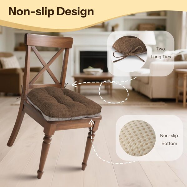 Non Slip Chair Cushions for Dining Chairs Set of 4 Kitchen C...