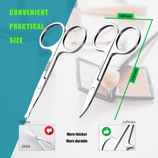 Facial Hair Small Grooming Scissors For Men Women - Eyebrow,...