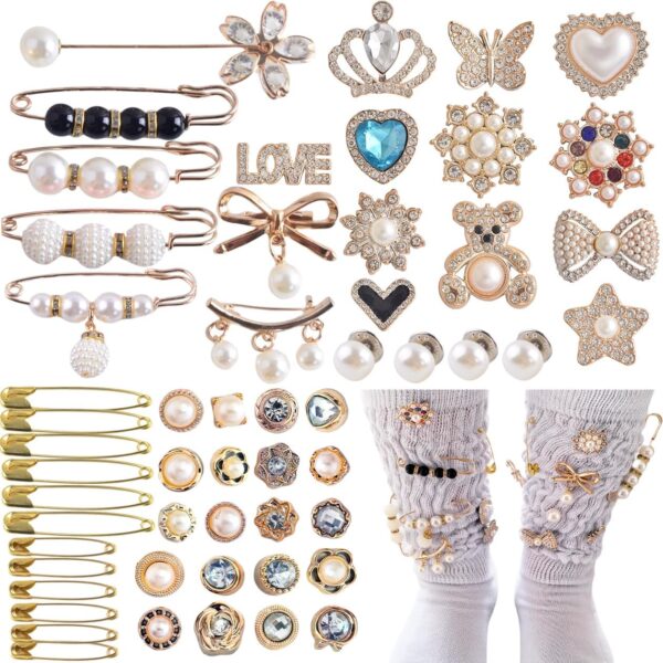 KJML DIY Charms for Socks 55pcs Sock Charms Pins Bling Sock ...
