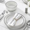 MALACASA Plates and Bowls Sets, 12 Pieces Modern Porcelain D...