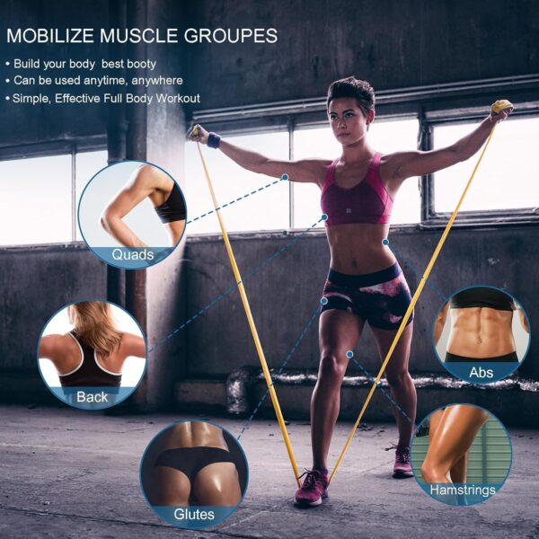 5 Pcs Professional Resistance Bands. Latex-Free, Elastic Ban...