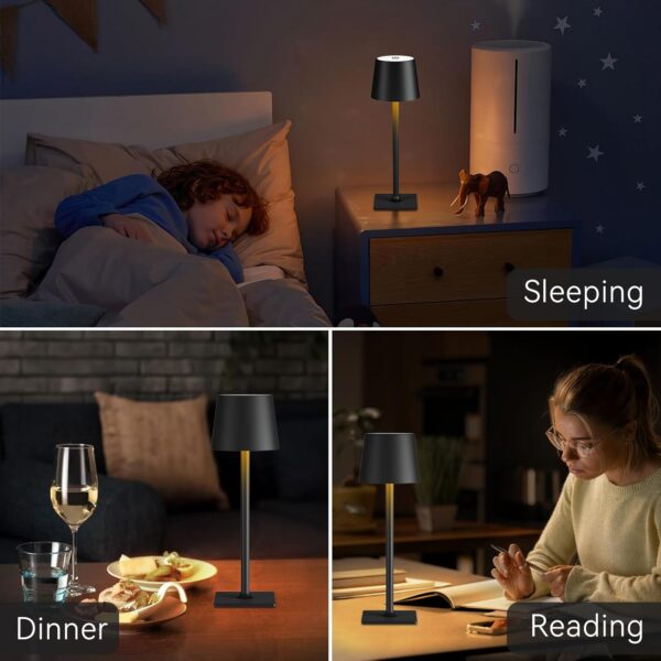 2 Pack Rechargeable Table Lamps,Cordless Lamp with 6000mAh B...