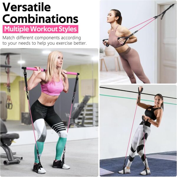 Pilates Bar Kit with Resistance Bands, Multifunctional Pilat...