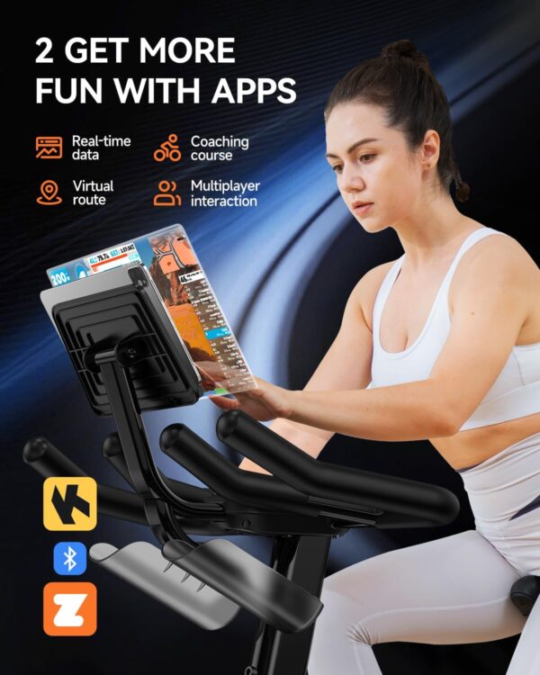 pooboo Exercise Bike, Adjustable Magnetic/Brake Pad Resistan...