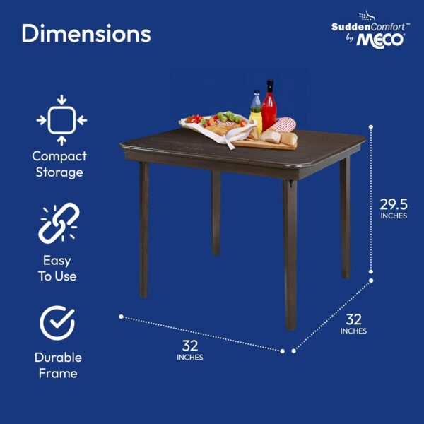 MECO Stakmore Classic Straight Edge Wood Folding Card Table,...
