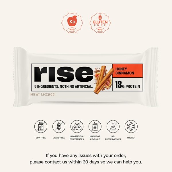 Rise Whey Protein Bars - Honey Cinnamon | Breakfast Bar & Pr...