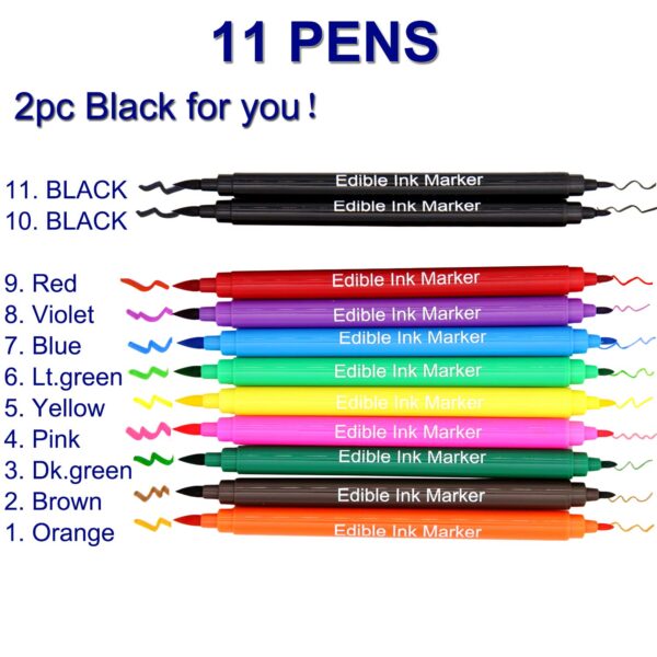 Food coloring Pens, 11Pcs Double Sided Food Grade and Edible...