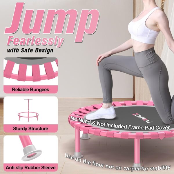 Foldable Mini Trampoline, 40" Rebounder Trampoline for Adult...